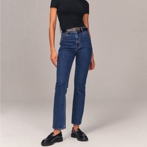 Abercrombie ultra high rise ankle straight jean